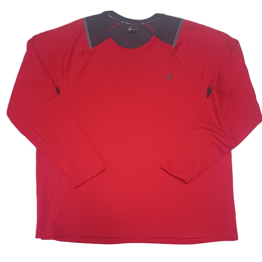 Spyder Men's Active Long Sleeve Tee T-Shirt ProWeb Red Size XXLarge
